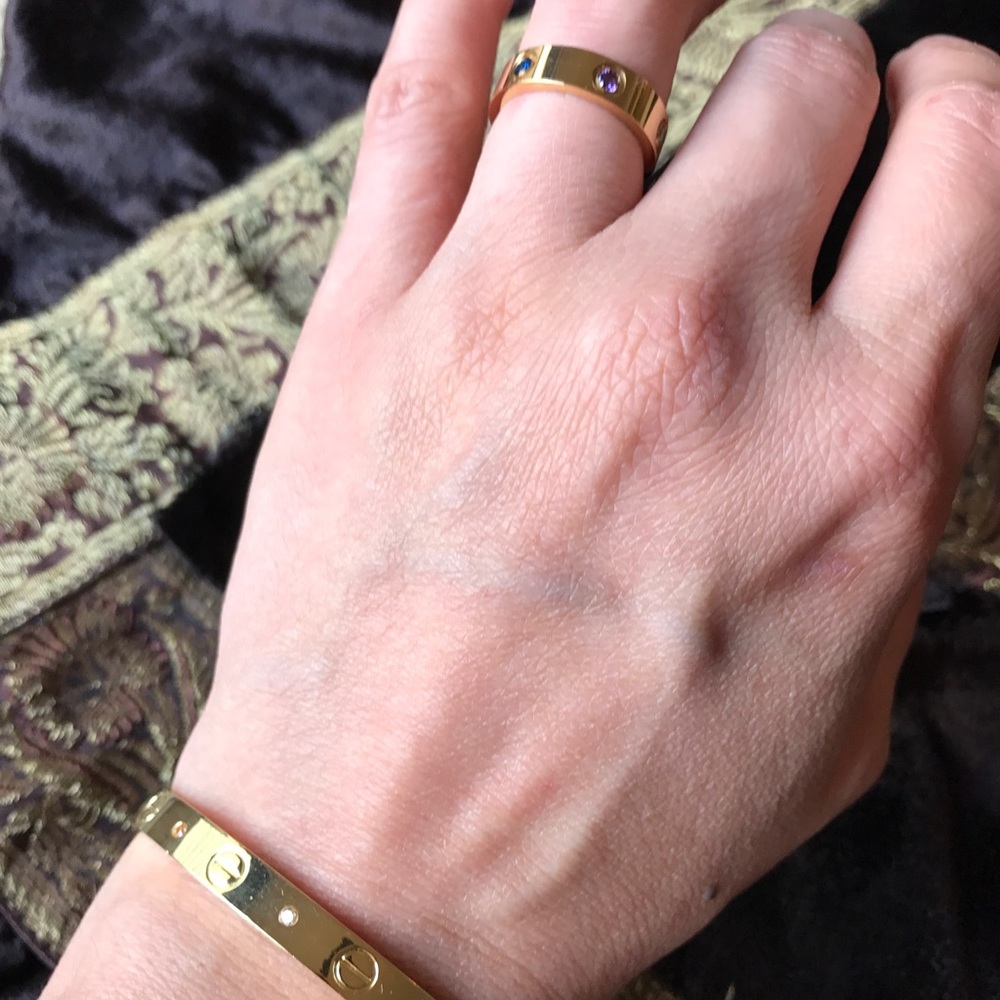 Beautiful set bangle & ring/multi color crystals - Picture 2 of 8